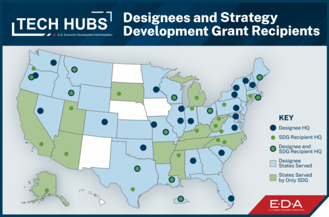 EDA_Tech Hubs Designee and SDG Map Baltimore Tech Hub