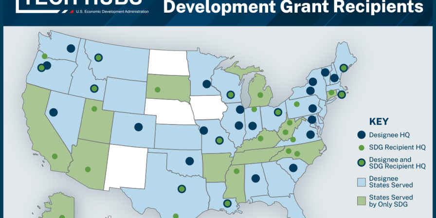 EDA_Tech Hubs Designee and SDG Map Baltimore Tech Hub